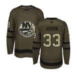 Youth Adidas New York Islanders #33 Christopher Gibson Premier Green Salute to Service NHL Jersey