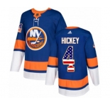 Youth Adidas New York Islanders #4 Thomas Hickey Authentic Royal Blue USA Flag Fashion NHL Jersey
