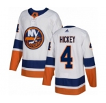Youth Adidas New York Islanders #4 Thomas Hickey Authentic White Away NHL Jersey