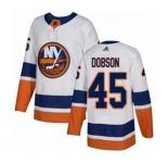 Youth Adidas New York Islanders #45 Noah Dobson Authentic White Away NHL Jersey
