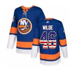 Youth Adidas New York Islanders #46 Bode Wilde Authentic Royal Blue USA Flag Fashion NHL Jersey