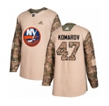 Youth Adidas New York Islanders #47 Leo Komarov Authentic Camo Veterans Day Practice NHL Jersey