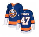 Youth Adidas New York Islanders #47 Leo Komarov Authentic Royal Blue Home NHL Jersey