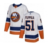 Youth Adidas New York Islanders #51 Valtteri Filppula Authentic White Away NHL Jersey