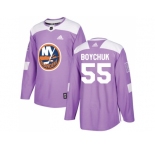 Youth Adidas New York Islanders #55 Johnny Boychuk Purple Authentic Fights Cancer Stitched NHL Jersey