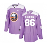 Youth Adidas New York Islanders #86 Nikolay Kulemin Authentic Purple Fights Cancer Practice NHL Jersey
