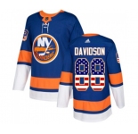 Youth Adidas New York Islanders #88 Brandon Davidson Authentic Royal Blue USA Flag Fashion NHL Jersey