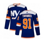 Youth Adidas New York Islanders #91 John Tavares Authentic Blue Alternate NHL Jersey