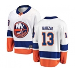 Youth New York Islanders #13 Mathew Barzal Fanatics Branded White Away Breakaway NHL Jersey