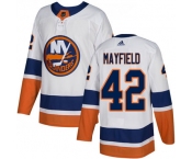 Youth New York Islanders #42 Scott Mayfield Reebok White Away Authentic NHL Jersey