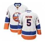 Youth Reebok New York Islanders #5 Denis Potvin Authentic White Away NHL Jersey