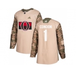Men Adidas Ottawa Senators #1 Mike Condon Camo Authentic 2017 Veterans Day Stitched NHL Jersey