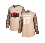 Men Adidas Ottawa Senators #17 Nate Thompson Camo Authentic 2017 Veterans Day Stitched NHL Jersey