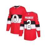 Men Adidas Ottawa Senators #2 Dion Phaneuf Red Authentic 2017 100 Classic Stitched NHL Jersey
