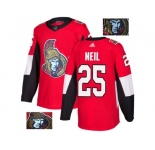 Men Adidas Ottawa Senators #25 Chris Neil Red Home Authentic Fashion Gold Stitched NHL Jersey