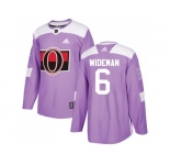 Men Adidas Ottawa Senators #6 Chris Wideman Purple Authentic Fights Cancer Stitched NHL Jersey