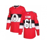 Men Adidas Ottawa Senators #61 Mark Stone Red Authentic 2017 100 Classic Stitched NHL Jersey