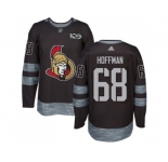 Men Adidas Ottawa Senators #68 Mike Hoffman Black 1917-2017 100th Anniversary Stitched NHL Jersey