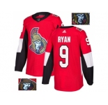 Men Adidas Ottawa Senators #9 Bobby Ryan Red Home Authentic Fashion Gold Stitched NHL Jersey