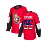 Men Adidas Ottawa Senators #95 Matt Duchene Red Home Authentic USA Flag Stitched NHL Jersey