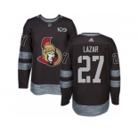 Men's Adidas Ottawa Senators #27 Curtis Lazar Authentic Black 1917-2017 100th Anniversary NHL Jersey