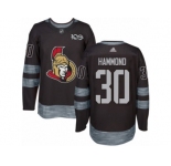 Men's Adidas Ottawa Senators #30 Andrew Hammond Authentic Black 1917-2017 100th Anniversary NHL Jersey