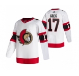 Men's Ottawa Senators #17 Zack MacEwen White Stitched Jersey