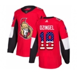 Men's Ottawa Senators #18 Ryan Dzingel Red Home USA Flag Stitched Hockey Jersey