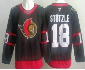 Men's Ottawa Senators #18 Tim Stutzle Black Authentic Jersey