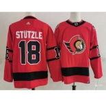 Men's Ottawa Senators #18 Tim Stutzle Red 2021 Reverse Retro Authentic Jersey