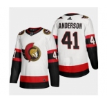 Men's Ottawa Senators #41 Craig Anderson 2020-21 Authentic Player Away Stitched Hockey Jersey White