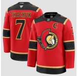 Men's Ottawa Senators #7 Brady Tkachuk Red Alternate With C Patch Stitched Hockey Jersey