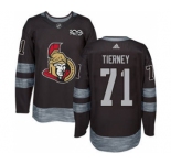 Men's Ottawa Senators #71 Chris Tierney Black 1917-2017 100th Anniversary Stitched Hockey Jersey