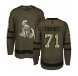 Men's Ottawa Senators #71 Chris Tierney Green Salute to Service Stitched Hockey Jersey