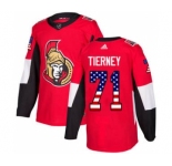 Men's Ottawa Senators #71 Chris Tierney Red Home USA Flag Stitched Hockey Jersey