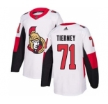 Men's Ottawa Senators #71 Chris Tierney White Road Stitched Hockey Jersey