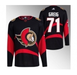 Men's Ottawa Senators #71 Ridly Greig Black Reverse Retro Stitched Jersey