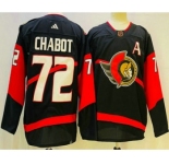 Men's Ottawa Senators #72 Thomas Chabot Black 2022 Reverse Retro Authentic Jersey