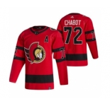 Men's Ottawa Senators #72 Thomas Chabot Red 2020-21 Reverse Retro Alternate Hockey Jersey