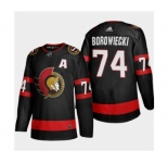 Men's Ottawa Senators #74 Mark Borowiecki 2020-21 Authentic Player Home Stitched Hockey Jersey Black