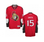 Men's Reebok Ottawa Senators #15 Zack Smith Authentic Red Home NHL Jersey