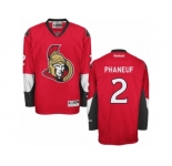 Men's Reebok Ottawa Senators #2 Dion Phaneuf Authentic Red Home NHL Jersey