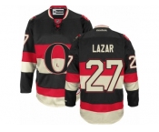 Men's Reebok Ottawa Senators #27 Curtis Lazar Authentic Black New Third NHL Jersey