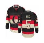 Men's Reebok Ottawa Senators #5 Cody Ceci Authentic Black New Third NHL Jersey