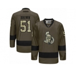 Men's Reebok Ottawa Senators #51 Logan Brown Authentic Green Salute to Service NHL Jersey