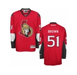 Men's Reebok Ottawa Senators #51 Logan Brown Authentic Red Home NHL Jersey