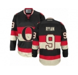Men's Reebok Ottawa Senators #9 Bobby Ryan Authentic Black New Third NHL Jersey