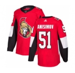 Men's Senators #51 Artem Anisimov Red Home Authentic Stitched Hockey Jersey