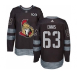 Men's Senators #63 Tyler Ennis Black 1917-2017 100th Anniversary Stitched Hockey Jersey