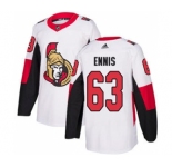 Men's Senators #63 Tyler Ennis White Road Authentic Stitched Hockey Jersey